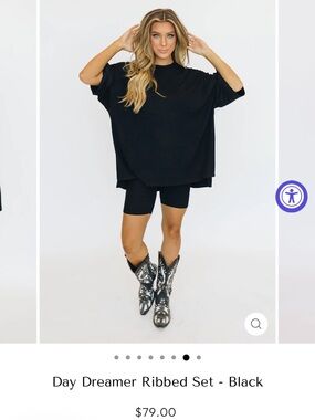 Chaser Oversized Ribbed Set - Black